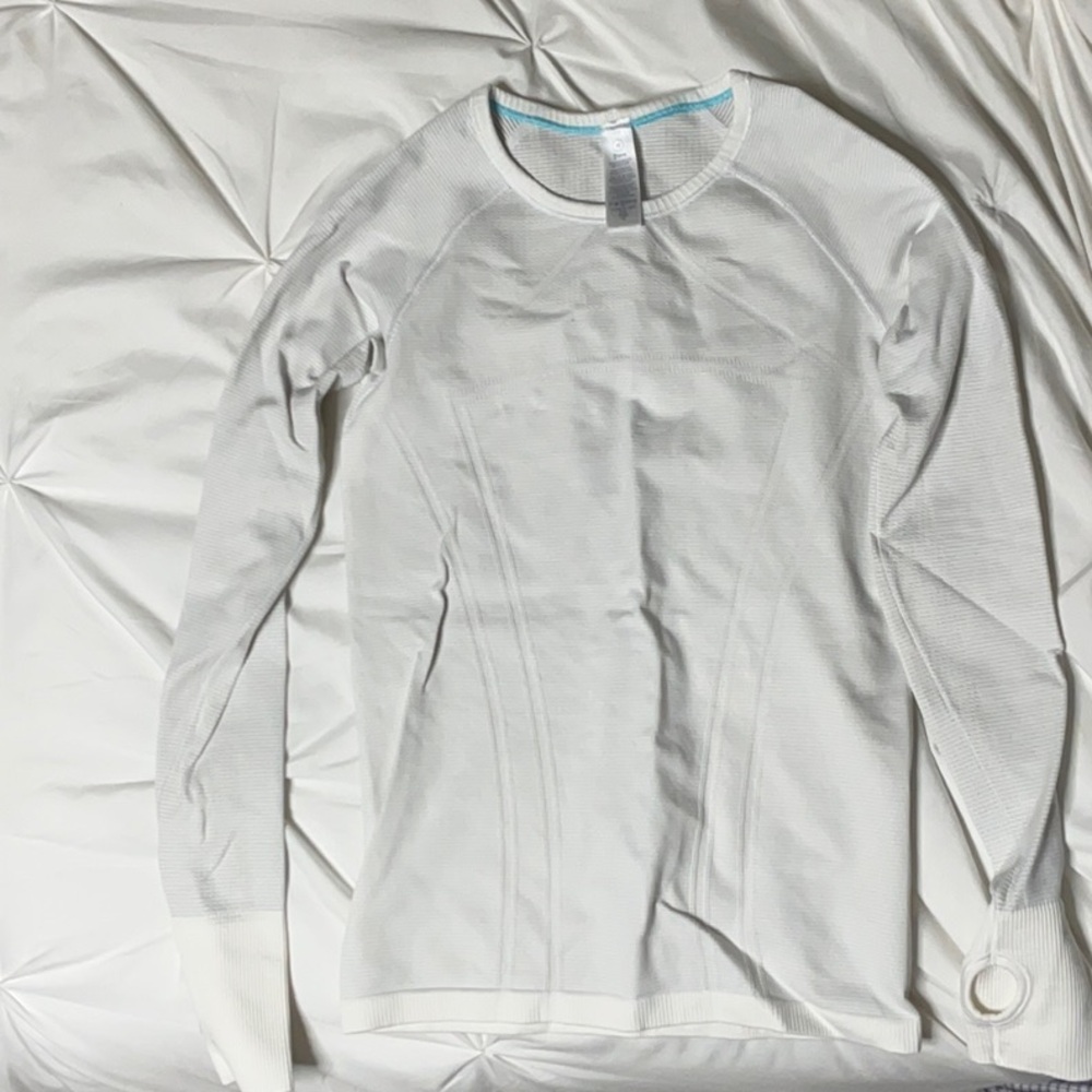 White Long-Sleeve Thermal Top